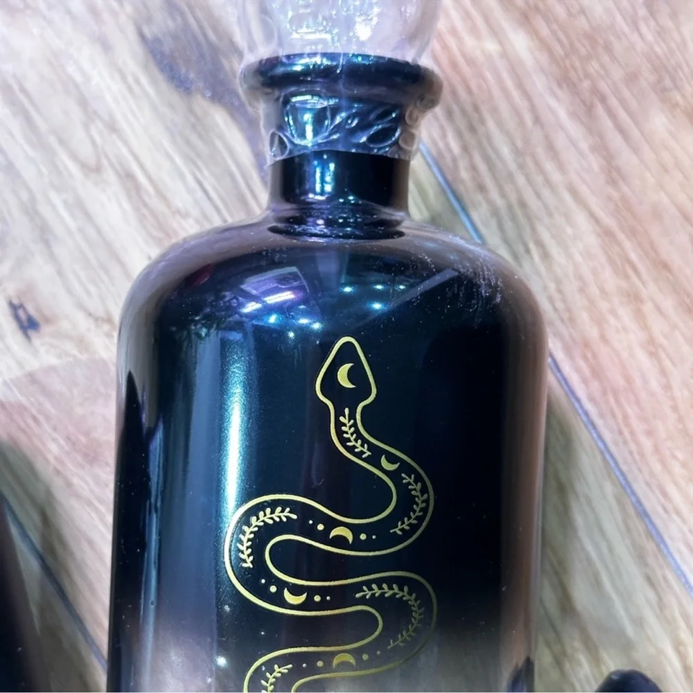 Target Bullseye Halloween Snake Decanter Potion Bottle + Gothic Flameless Candle